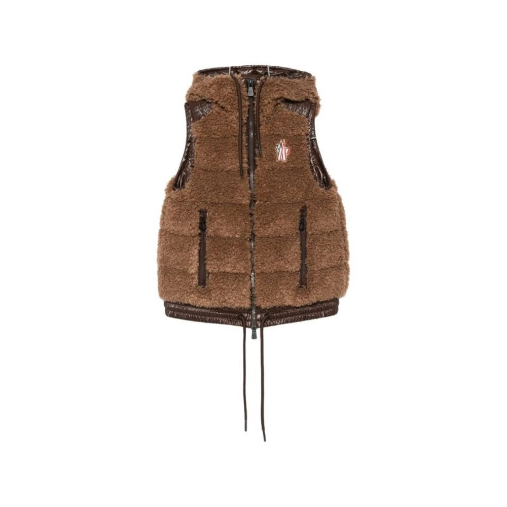Moncler Grenoble Brown Jackets - Waistcoat & Gilets Women